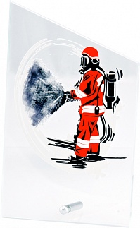 Награда стеклянная Пожарный (сувенир) (12,5*20,5) SG1020/FF