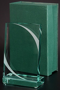 Награда стеклянная (сувенир) 185х110мм футляр в комплекте G023C