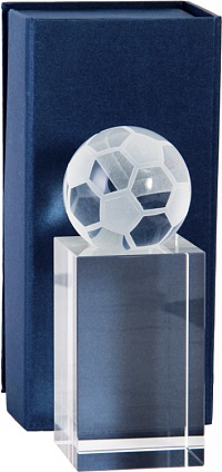 Награда хрустальная Футбол FG40 155х60х60мм футляр в комплекте
